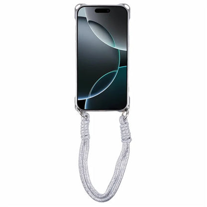 For iPhone 16 Pro Max Case Reinforced Corner Shockproof TPU Phone Cover with Wrist Strap