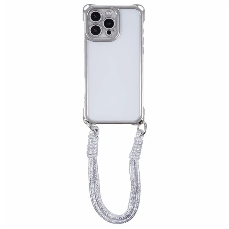 For iPhone 16 Pro Max Case Reinforced Corner Shockproof TPU Phone Cover with Wrist Strap