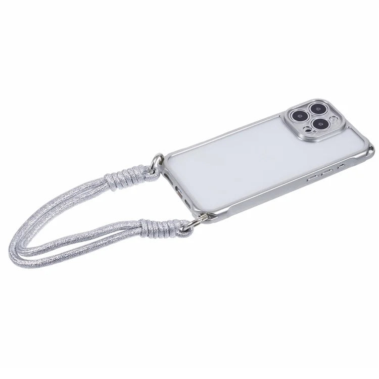 For iPhone 16 Pro Max Case Reinforced Corner Shockproof TPU Phone Cover with Wrist Strap