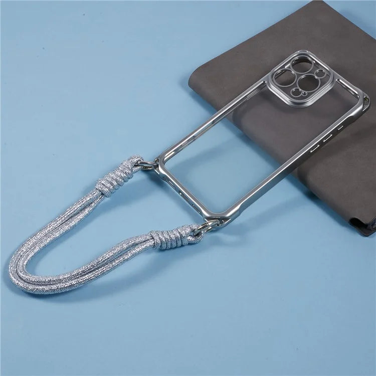 For iPhone 16 Pro Max Case Reinforced Corner Shockproof TPU Phone Cover with Wrist Strap