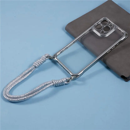 For iPhone 16 Pro Max Case Reinforced Corner Shockproof TPU Phone Cover with Wrist Strap