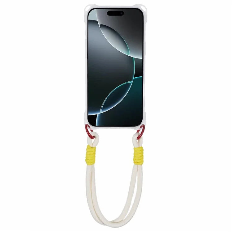 For iPhone 16 Pro Max Case Reinforced Corner Shockproof TPU Phone Cover with Wrist Strap