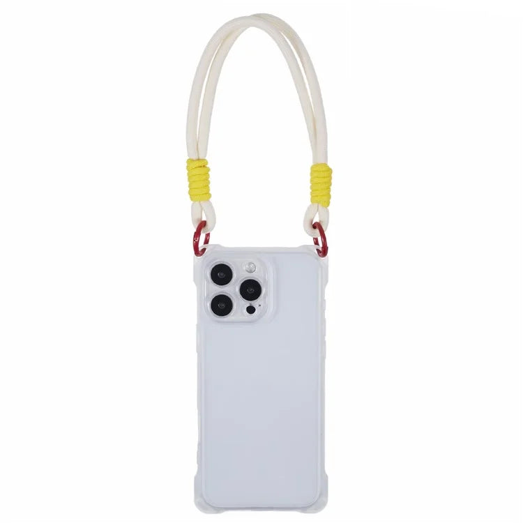 For iPhone 16 Pro Max Case Reinforced Corner Shockproof TPU Phone Cover with Wrist Strap