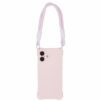 For iPhone 16 Plus Case Reinforced Corner Shockproof TPU Phone Cover with Wrist Strap