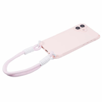 For iPhone 16 Plus Case Reinforced Corner Shockproof TPU Phone Cover with Wrist Strap