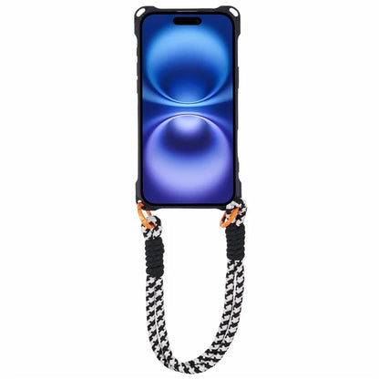 For iPhone 16 Plus Case Reinforced Corner Shockproof TPU Phone Cover with Wrist Strap