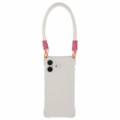 For iPhone 16 Plus Case Reinforced Corner Shockproof TPU Phone Cover with Wrist Strap