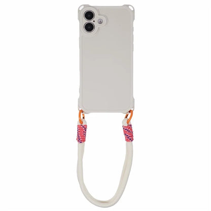 For iPhone 16 Plus Case Reinforced Corner Shockproof TPU Phone Cover with Wrist Strap