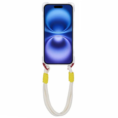 For iPhone 16 Plus Case Reinforced Corner Shockproof TPU Phone Cover with Wrist Strap