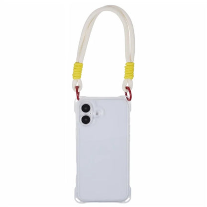 For iPhone 16 Plus Case Reinforced Corner Shockproof TPU Phone Cover with Wrist Strap