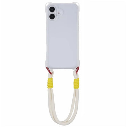 For iPhone 16 Plus Case Reinforced Corner Shockproof TPU Phone Cover with Wrist Strap