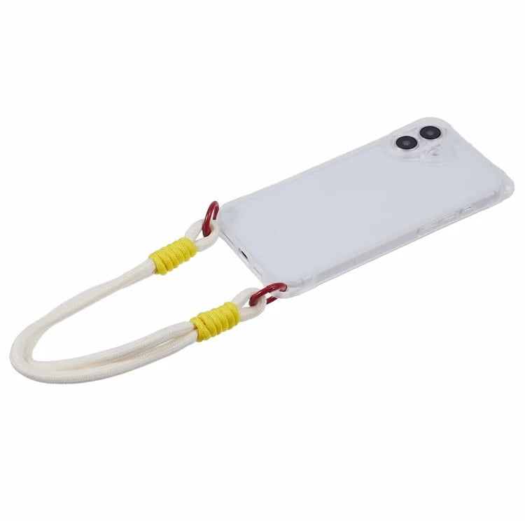 For iPhone 16 Plus Case Reinforced Corner Shockproof TPU Phone Cover with Wrist Strap