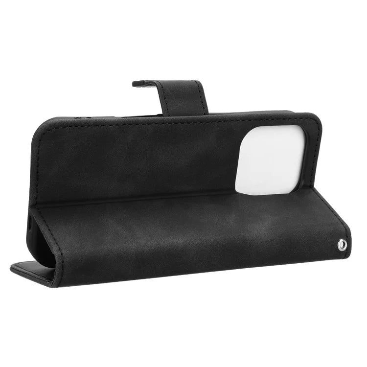 For iPhone 16 Pro Leather Case Skin-Feel Anti-Drop Wallet Flip Phone Cover