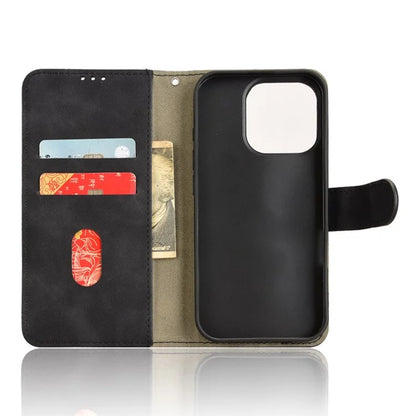 For iPhone 16 Pro Leather Case Skin-Feel Anti-Drop Wallet Flip Phone Cover