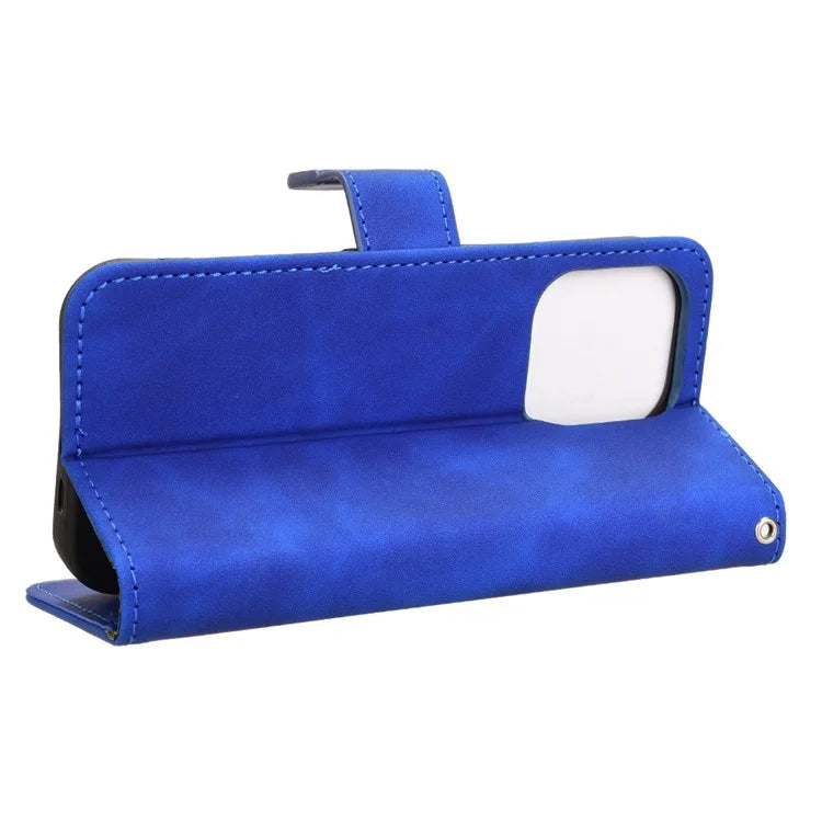 For iPhone 16 Pro Leather Case Skin-Feel Anti-Drop Wallet Flip Phone Cover