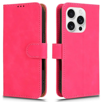 For iPhone 16 Pro Leather Case Skin-Feel Anti-Drop Wallet Flip Phone Cover