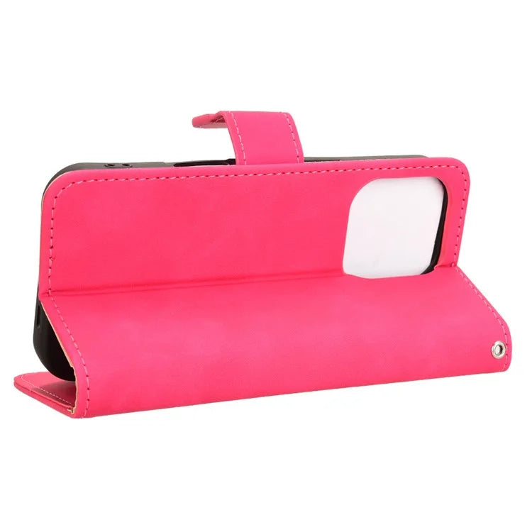 For iPhone 16 Pro Leather Case Skin-Feel Anti-Drop Wallet Flip Phone Cover