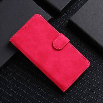 For iPhone 16 Pro Leather Case Skin-Feel Anti-Drop Wallet Flip Phone Cover