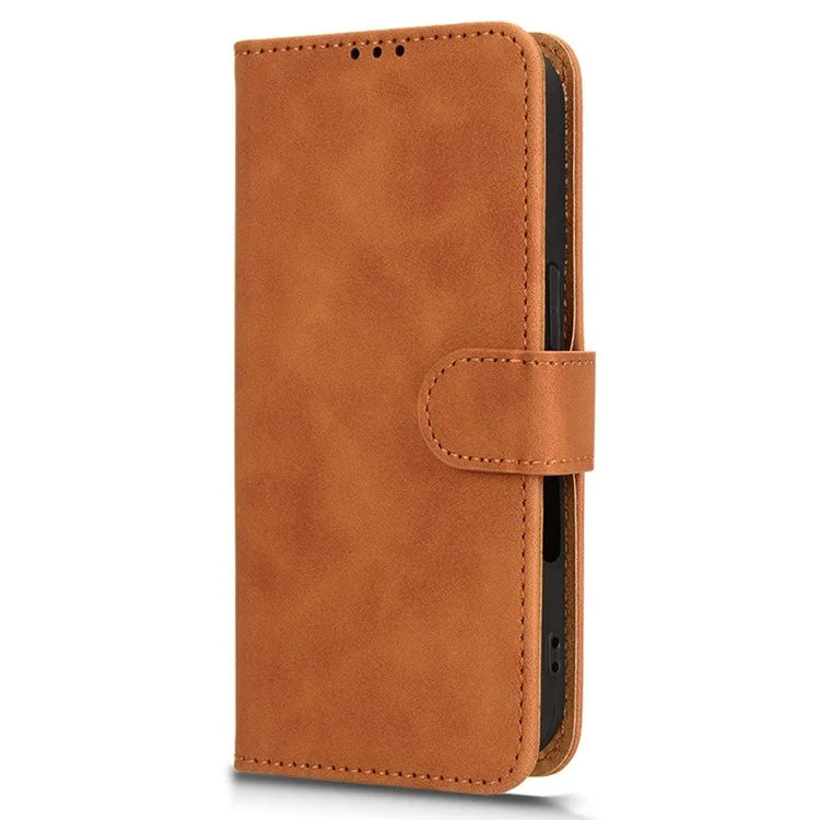 For iPhone 16 Pro Leather Case Skin-Feel Anti-Drop Wallet Flip Phone Cover