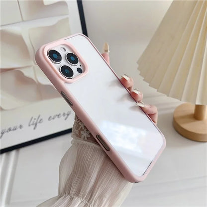 For iPhone 16 Pro Case TPU+PC Crystal Clear Back Cover with Lanyard Holes
