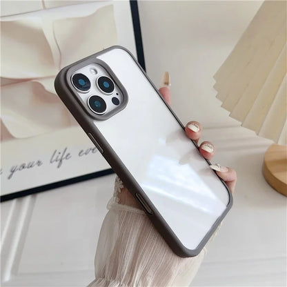 For iPhone 16 Pro Max Case TPU+PC Crystal Clear Back Cover with Lanyard Holes