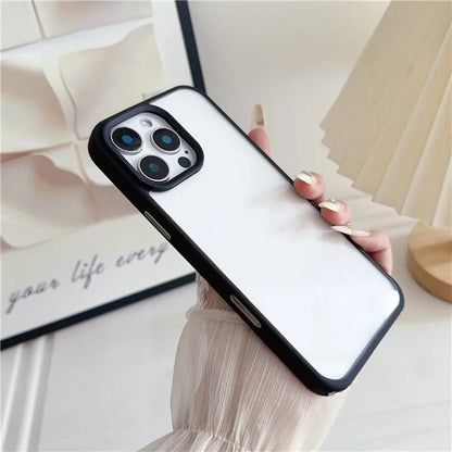 For iPhone 16 Pro Max Case TPU+PC Crystal Clear Back Cover with Lanyard Holes