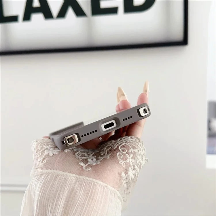 For iPhone 16 Pro Max Case TPU+PC Crystal Clear Back Cover with Lanyard Holes