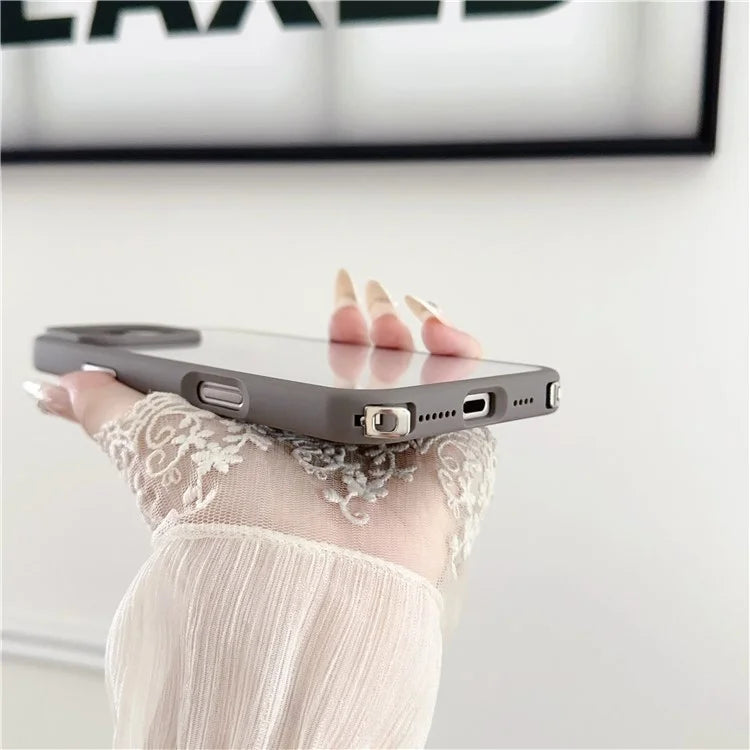 For iPhone 16 Pro Max Case TPU+PC Crystal Clear Back Cover with Lanyard Holes