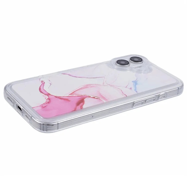 For iPhone 16 Plus Case Marble Pattern Airbag Drop Protection TPU Phone Cover