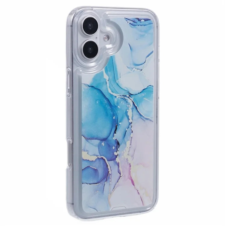 For iPhone 16 Plus Case Marble Pattern Airbag Drop Protection TPU Phone Cover