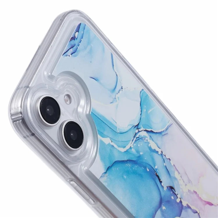 For iPhone 16 Plus Case Marble Pattern Airbag Drop Protection TPU Phone Cover