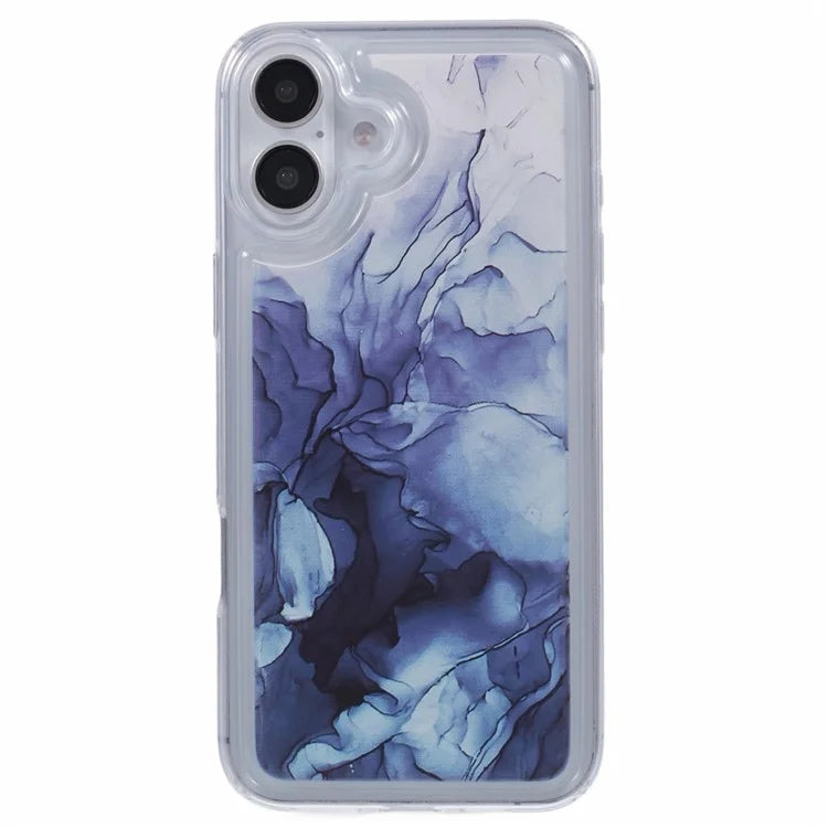 For iPhone 16 Plus Case Marble Pattern Airbag Drop Protection TPU Phone Cover