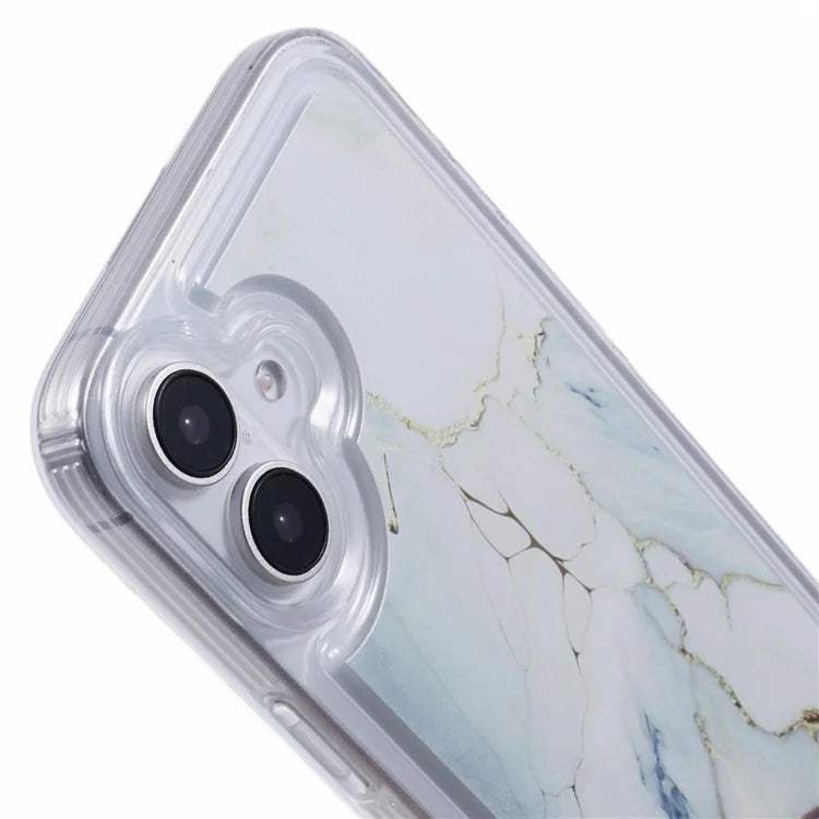 For iPhone 16 Plus Case Marble Pattern Airbag Drop Protection TPU Phone Cover