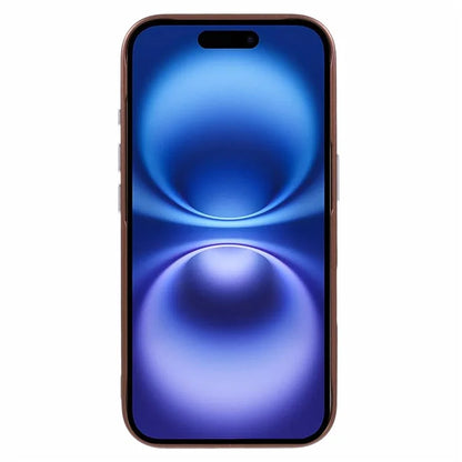X-LEVEL For iPhone 16 Magnetic Case Hard PC Phone Cover Carbon Nano-Fiber Texture - Titanium Gold