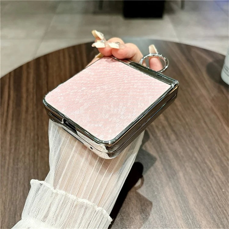 For Xiaomi Mix Flip 5G Case Fish Scale Texture Ring Holder PC Rhinestone Phone Cover