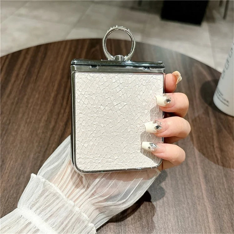 For Xiaomi Mix Flip 5G Case Fish Scale Texture Ring Holder PC Rhinestone Phone Cover
