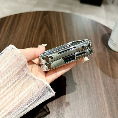 For Xiaomi Mix Flip 5G Case Fish Scale Texture Ring Holder PC Rhinestone Phone Cover