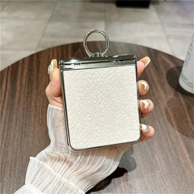 For Huawei nova Flip 5G Case Fish Scale Texture Ring Holder PC Rhinestone Phone Cover