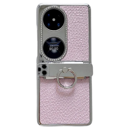 For Huawei Pocket 2 Case Fish Scale Texture Ring Holder PC Rhinestone Phone Cover
