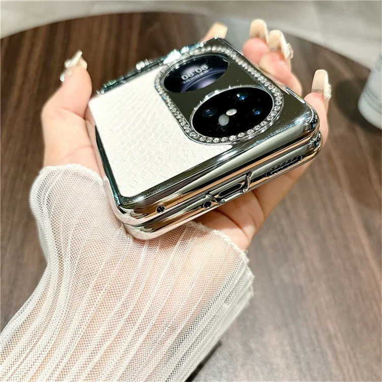 For Huawei Pocket 2 Case Fish Scale Texture Ring Holder PC Rhinestone Phone Cover