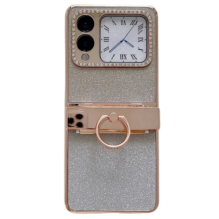 For Huawei nova Flip 5G Case Glitter Design Rhinestone Decor Hard PC Phone Cover