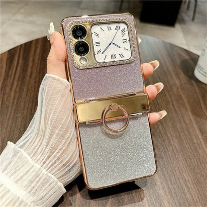 For Huawei nova Flip 5G Case Glitter Design Rhinestone Decor Hard PC Phone Cover