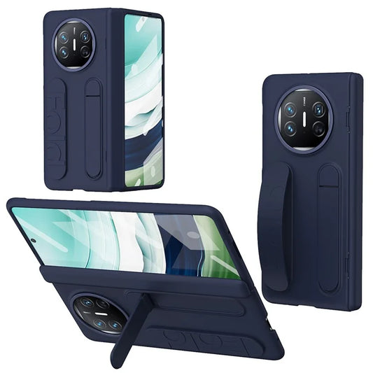 For Huawei Mate X5 Case Kickstand Wristband PC Phone Cover with Tempered Glass Film