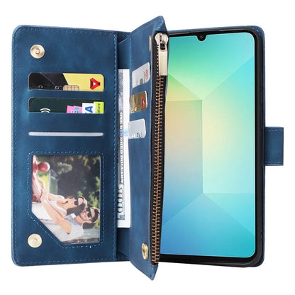 For Samsung Galaxy A06 Case Zipper Wallet Multiple Card Slots Leather Phone Cover