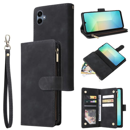 For Samsung Galaxy A06 Case Zipper Wallet Multiple Card Slots Leather Phone Cover