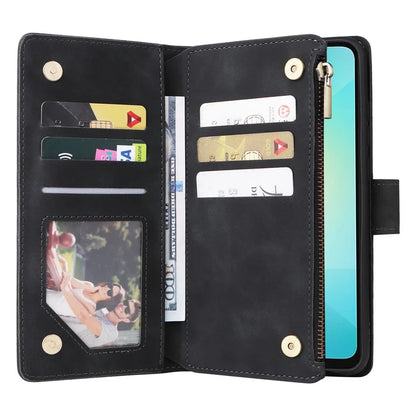 For Samsung Galaxy A06 Case Zipper Wallet Multiple Card Slots Leather Phone Cover