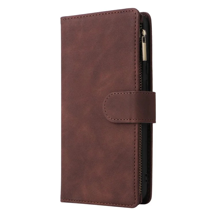 For Samsung Galaxy A06 Case Zipper Wallet Multiple Card Slots Leather Phone Cover