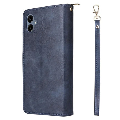 For Samsung Galaxy A06 Case Zipper Pocket PU Leather Phone Cover with Hand Strap