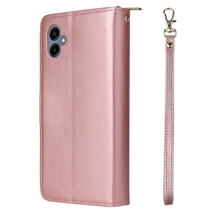 For Samsung Galaxy A06 Case Zipper Pocket PU Leather Phone Cover with Hand Strap