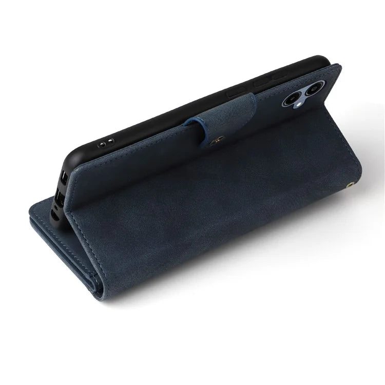 For Samsung Galaxy A06 Case Zipper Wallet Leather Stand Phone Cover Rivet Decor